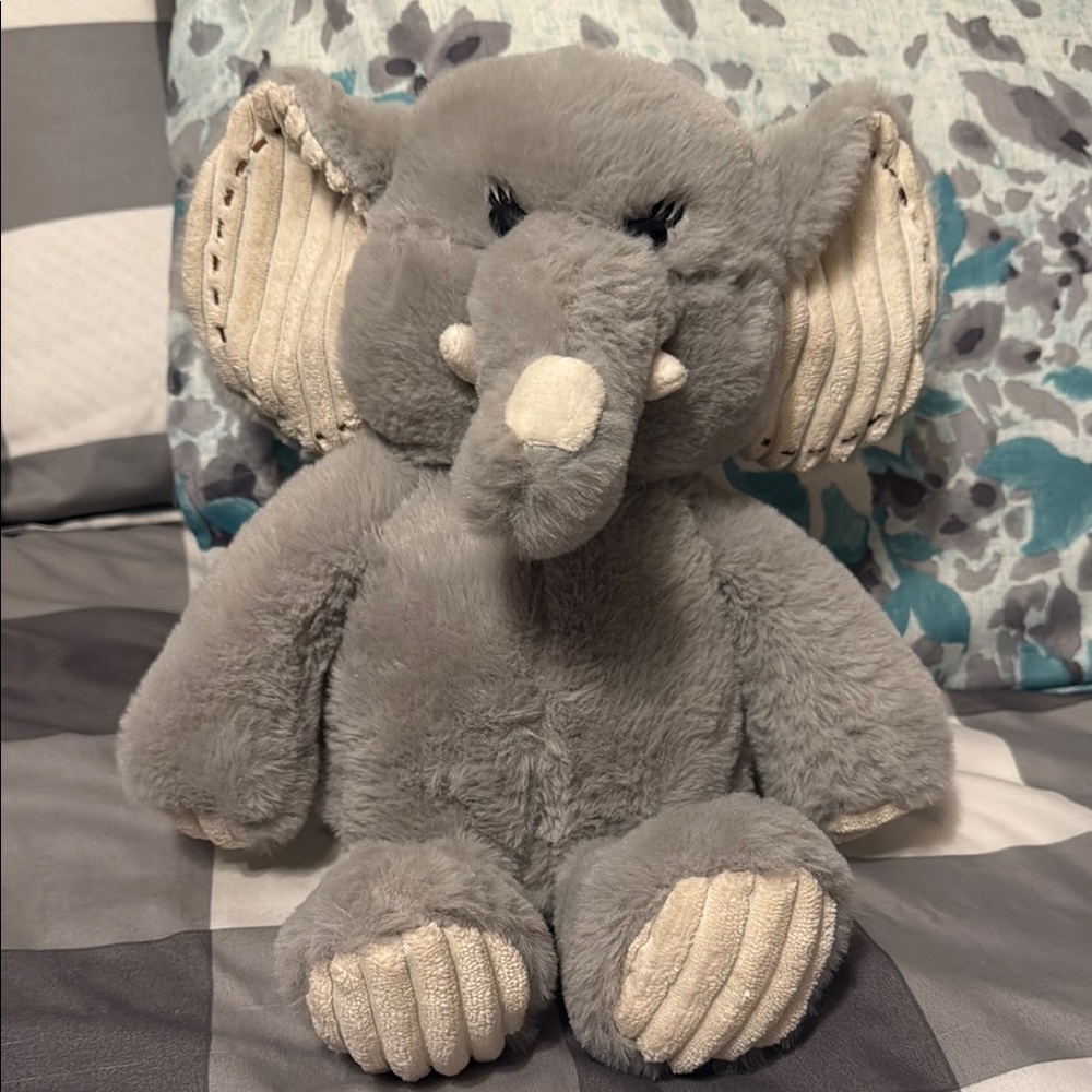 Aroma Home Gray and Cream Plush Warming Elephant NWOT